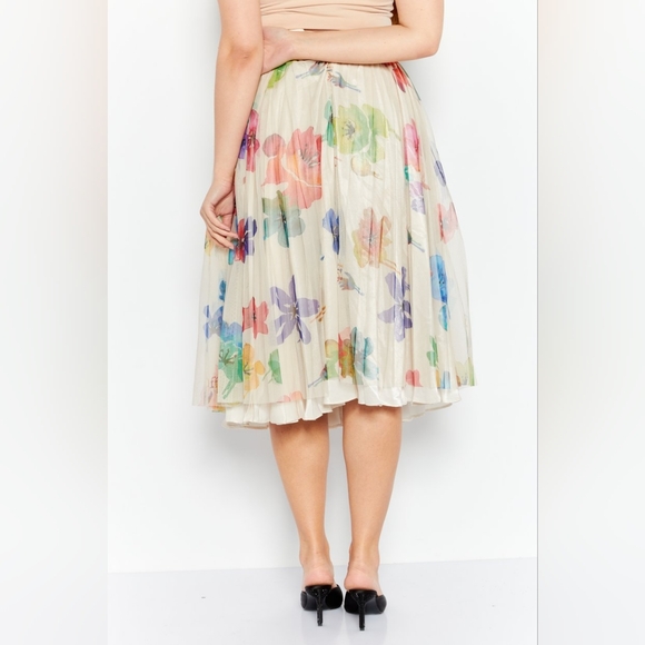 19. NWT OFF-WHITE FLORAL PLEATED SKIRT IT 42 / US MEDIUM/ 6 - Picture 9 of 16